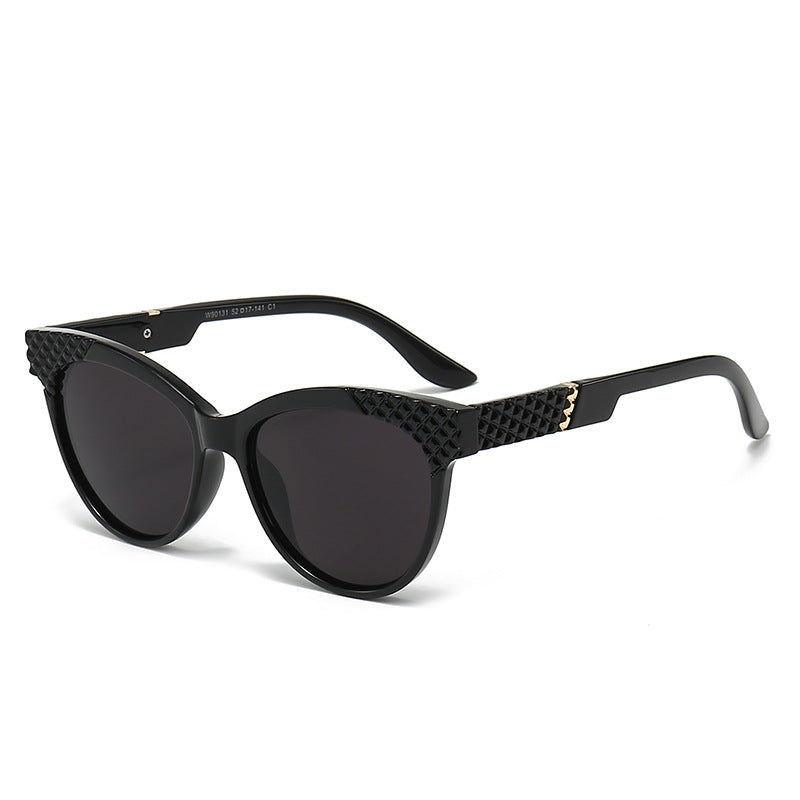 Kvinders Cat-Eye Solbriller med Struktureret Stel 0