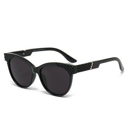 Kvinders Cat-Eye Solbriller med Struktureret Stel 0