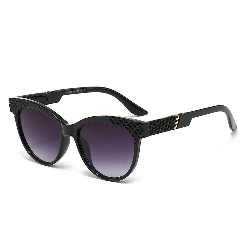 Kvinders Cat-Eye Solbriller med Struktureret Stel 7