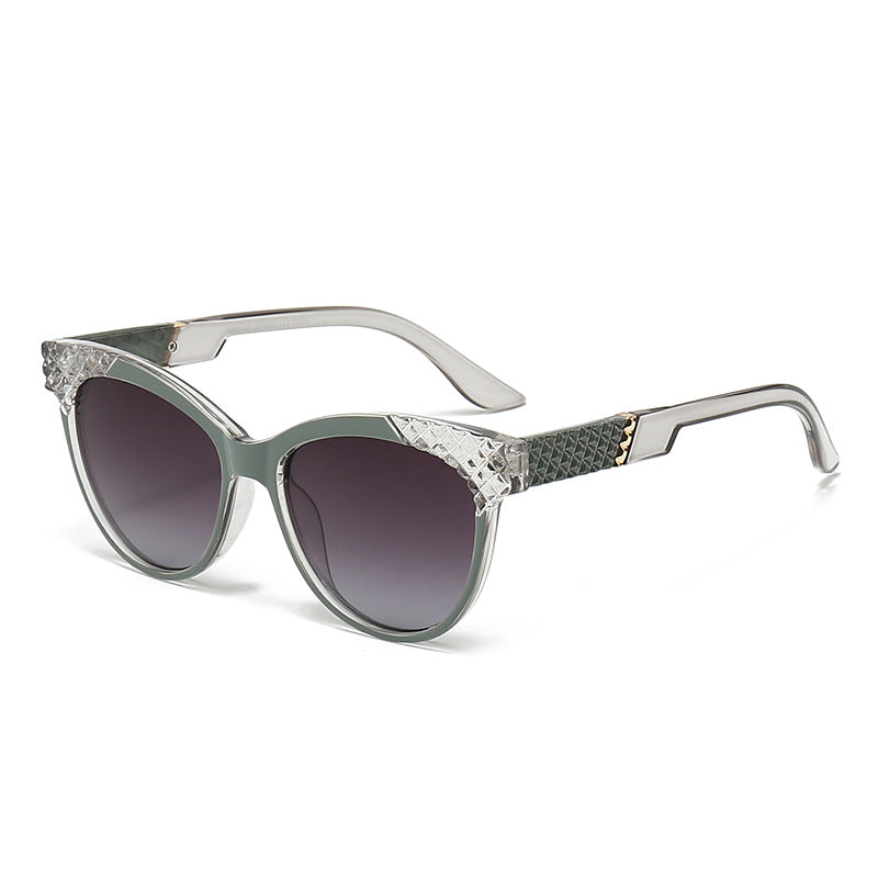 Kvinders Cat-Eye Solbriller med Struktureret Stel 8