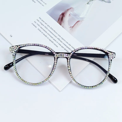 Kvinders Cat Eye Briller med Rhinsten Glamour 0