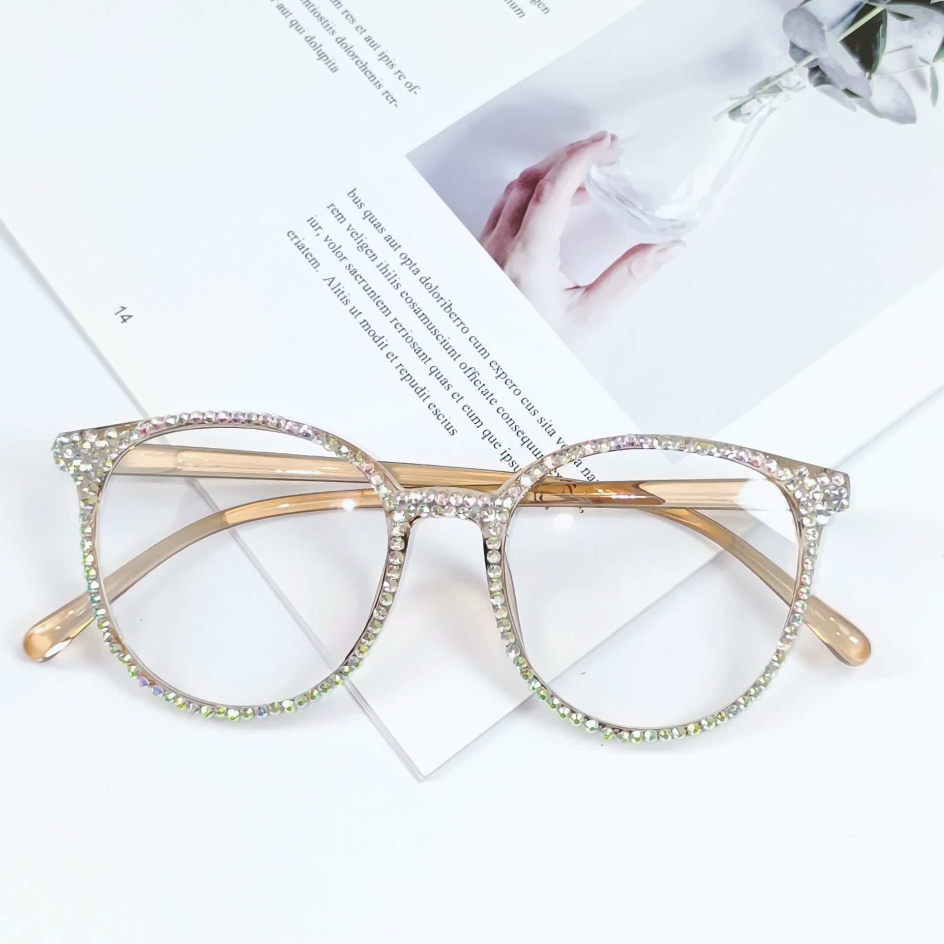 Kvinders Cat Eye Briller med Rhinsten Glamour 7
