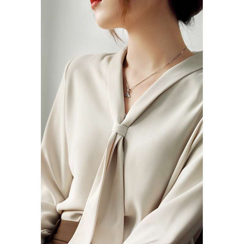 Kvinders Chiffon Bluse med Sløjfe 5
