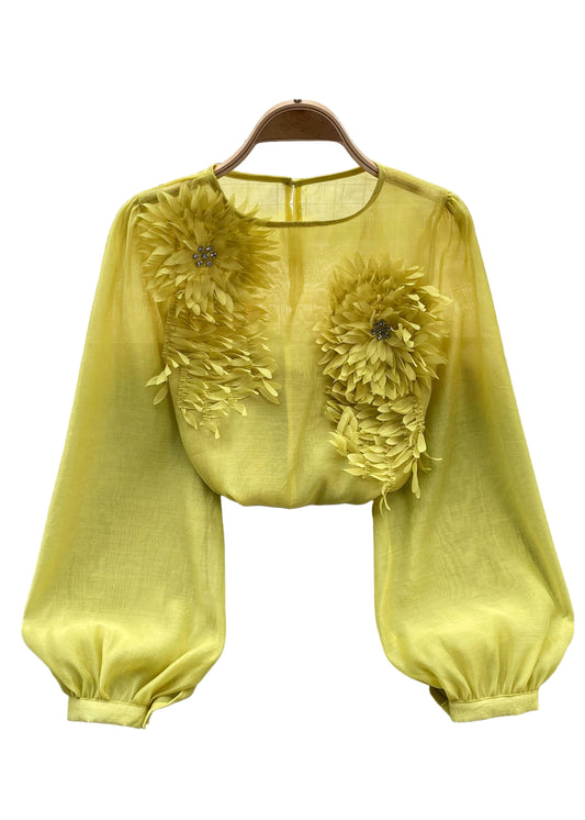 Kvinders Chiffon Skjorte med Lange Ærmer 0
