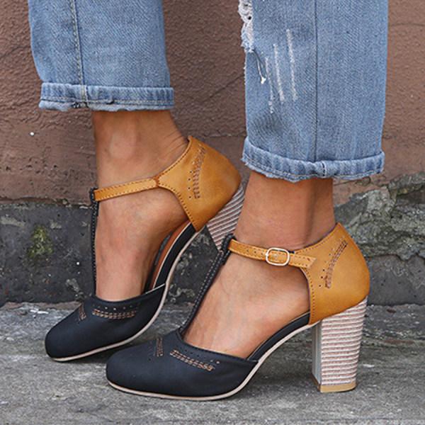 Kvinders Chunky Heel Mary Janes Casual 0