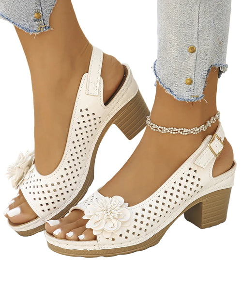 Kvinders Chunky Sandaler med Blomsterdesign 0