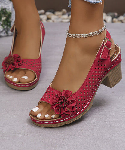 Kvinders Chunky Sandaler med Blomsterdesign 3