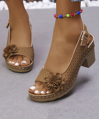 Kvinders Chunky Sandaler med Blomsterdesign 4