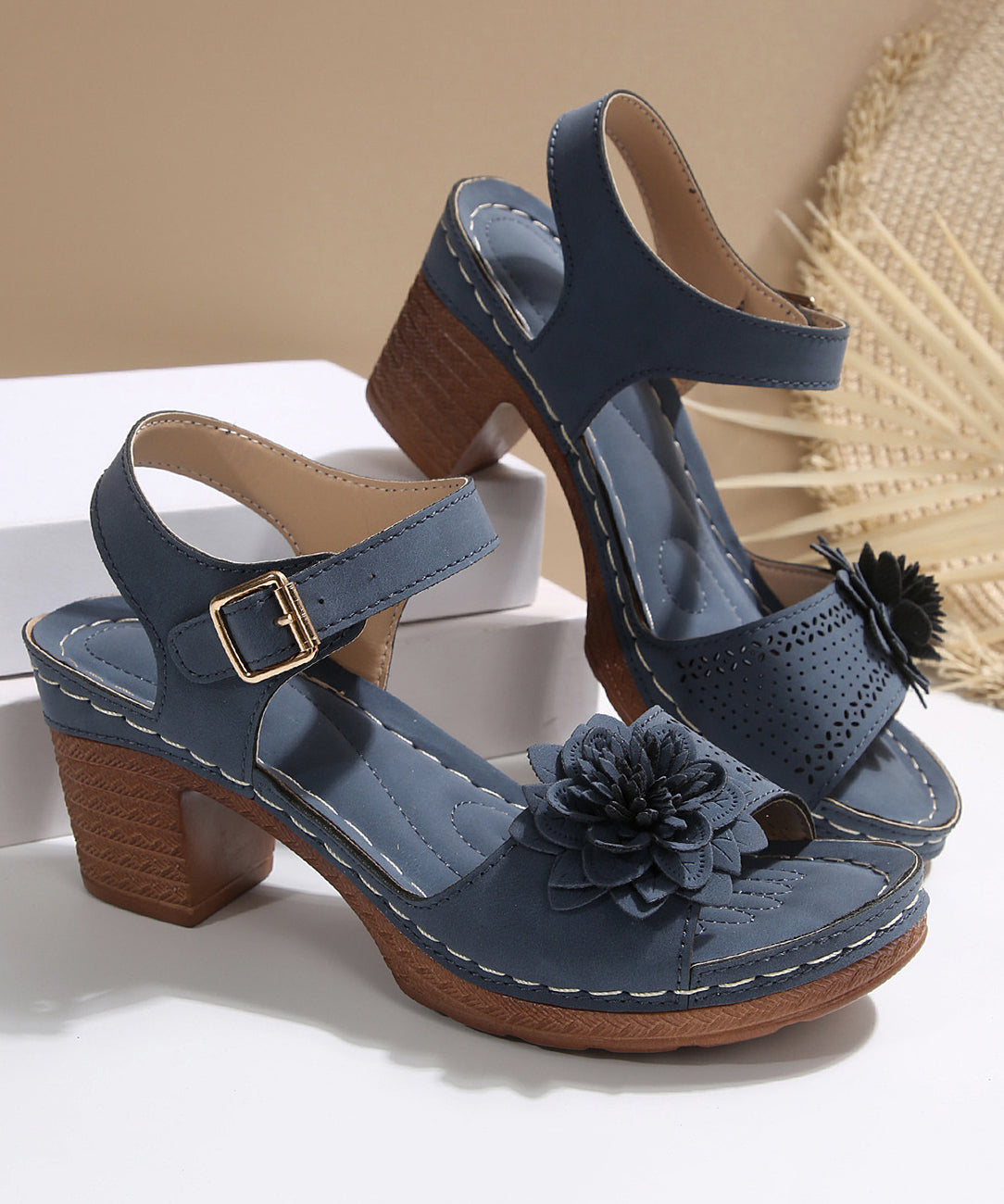 Kvinders Chunky Sandaler med Peep Toe 3