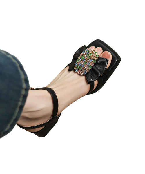 Kvinders Chunky Sandaler med Sløjfe 0