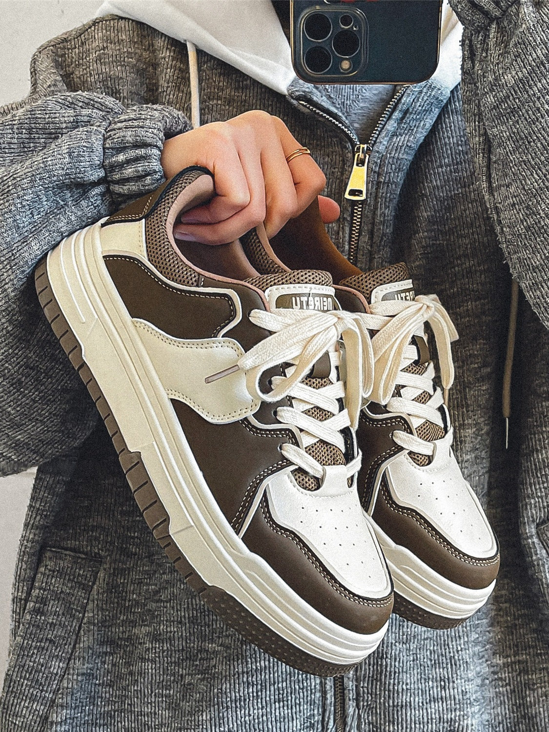 Kvinders Chunky Sneakers Åndbar Mesh Design 0