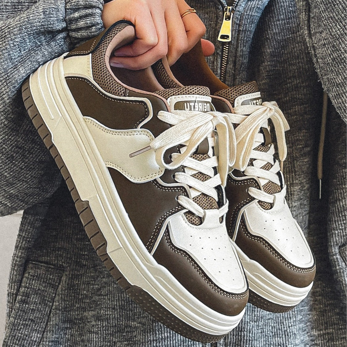 Kvinders Chunky Sneakers Åndbar Mesh Design 1