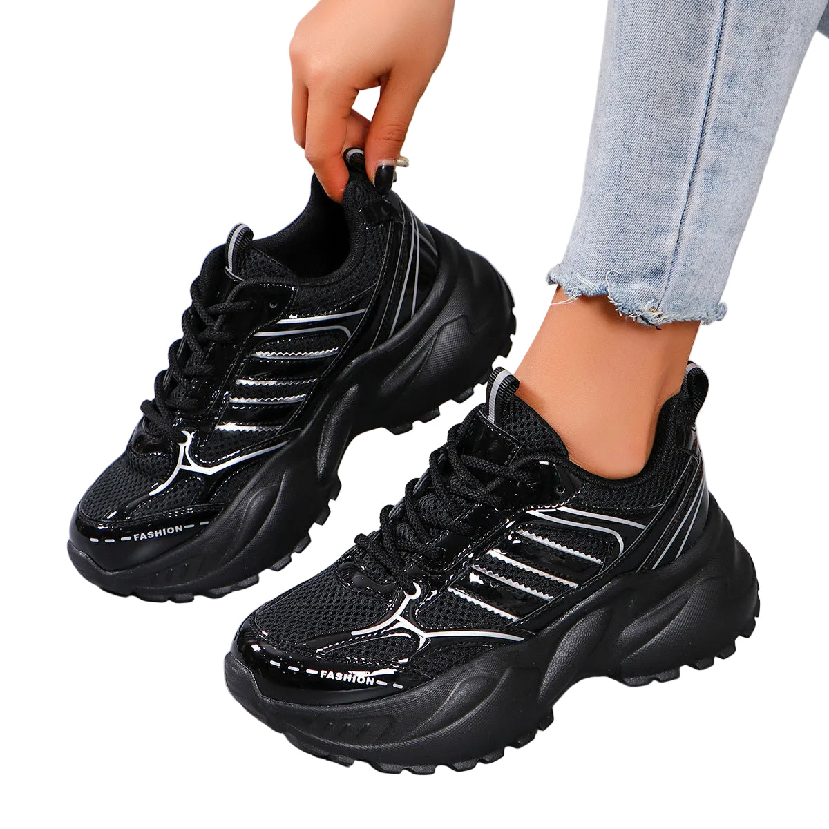Kvinders Chunky Sneakers Sporty Design 0