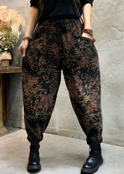 Kvinders Cinched Denim Bukser med Print 1