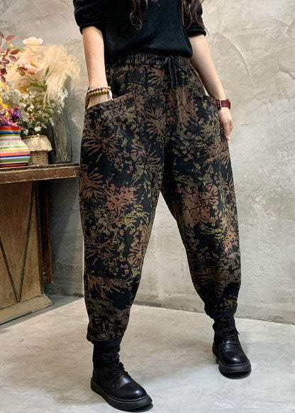 Kvinders Cinched Denim Bukser med Print 2