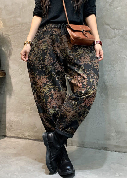 Kvinders Cinched Denim Bukser med Print 3
