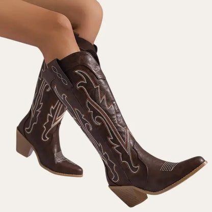 Kvinders Cowboy Støvler Brun 2