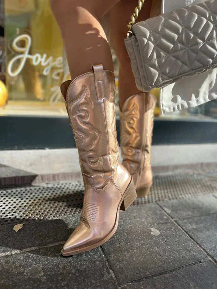 Kvinders Cowboystøvler Metallic Stil Moderne 4