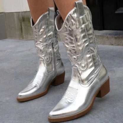 Kvinders Cowboystøvler Metallic Stil Moderne 6