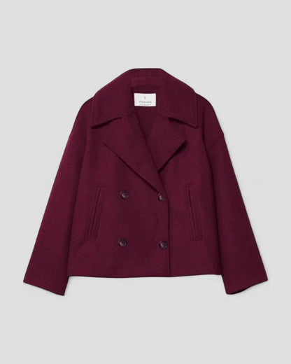 Kvinders Cropped Peacoat Dobbeltradet Stil 7
