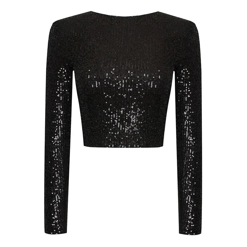 Kvinders Cropped Top med Pailletter 5