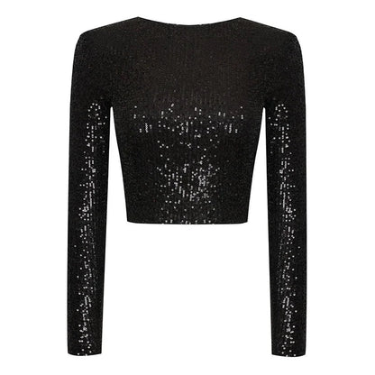 Kvinders Cropped Top med Pailletter 5