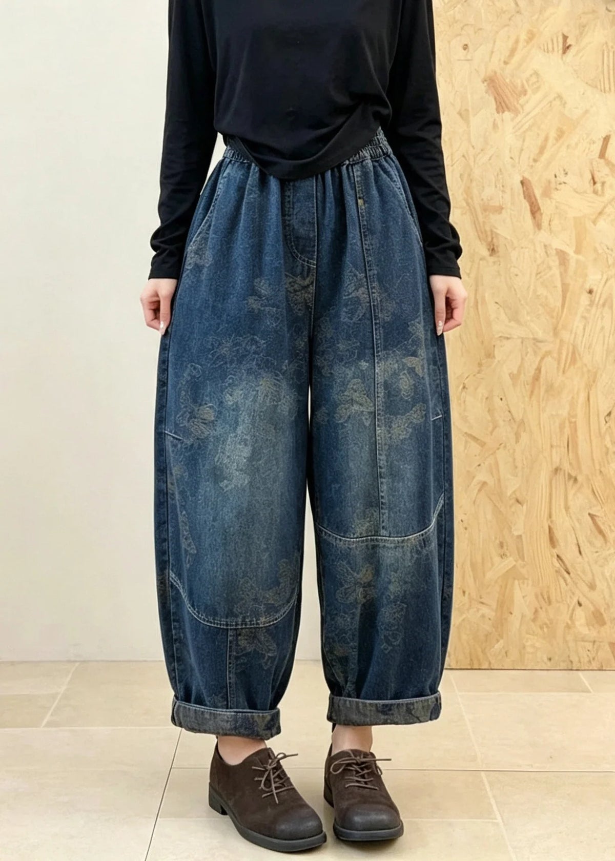 Kvinders Denim Bukser Patchwork Design 4