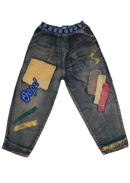 Kvinders Denim Bukser med Patch Applikation 4