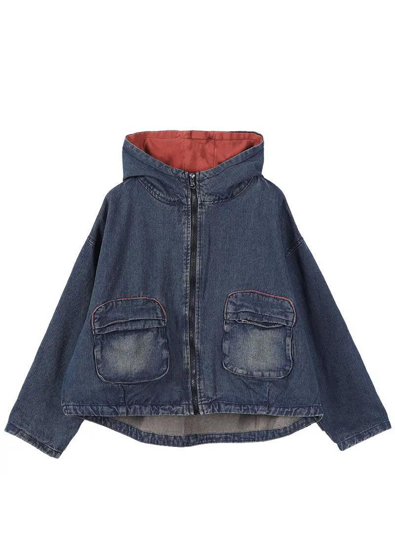 Kvinders Denim Frakke med Hættelommer 4