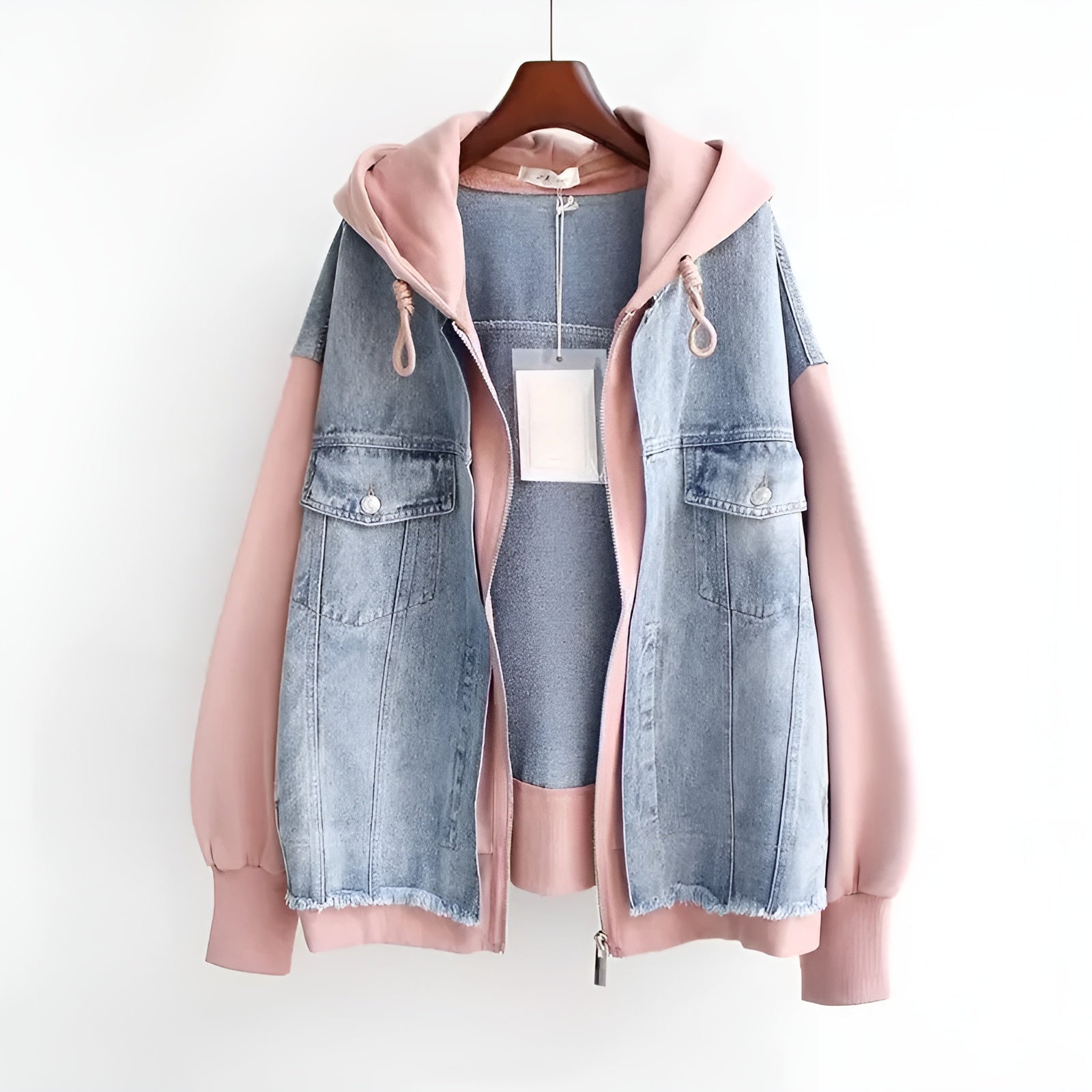 Kvinders Denim Hættetrøje Retro Stil 5
