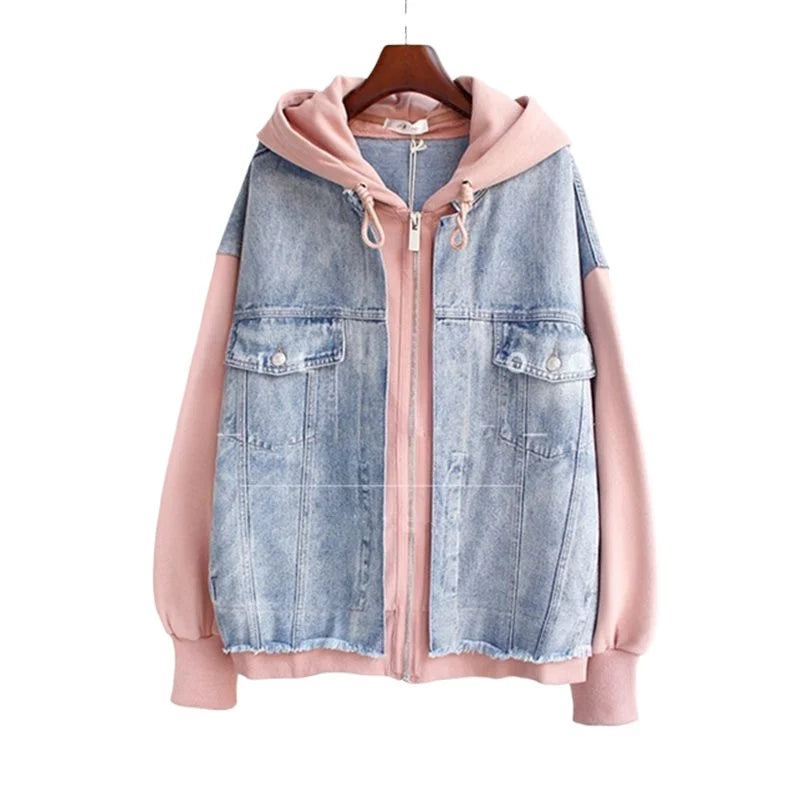 Kvinders Denim Hættetrøje Retro Stil 6