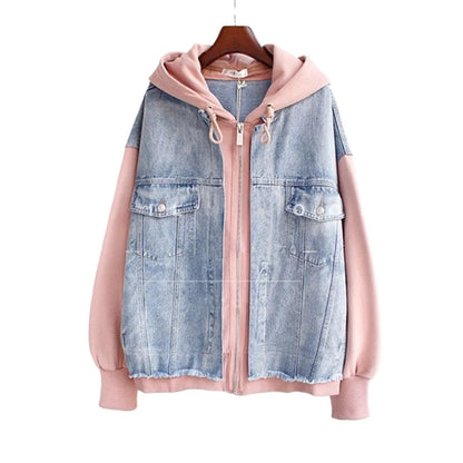 Kvinders Denim Hættetrøje Retro Stil 6