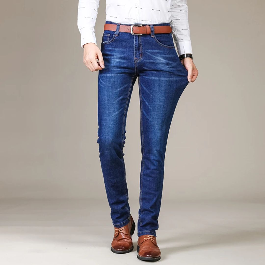 Kvinders Denim Jeans Straight Cut Komfortabelt Design 1