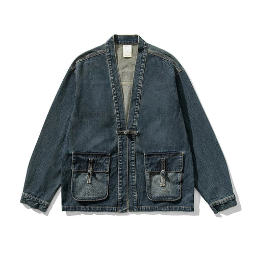 Kvinders Denim Kimono Vintage Stil 0