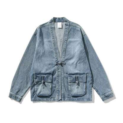 Kvinders Denim Kimono Vintage Stil 2