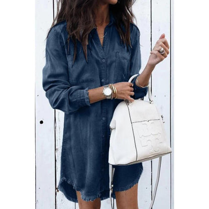 Kvinders Denim Kjole Klassisk Stil 2