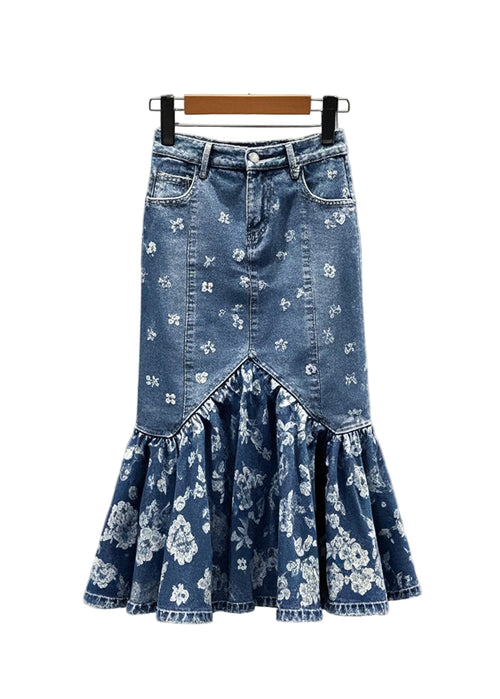 Kvinders Denim Nederdel Boho Stil 0