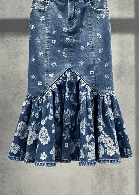 Kvinders Denim Nederdel Boho Stil 3