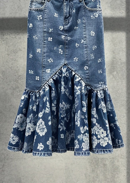 Kvinders Denim Nederdel Boho Stil 3