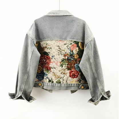 Kvinders Denimjakke med Blomsterdesign 5