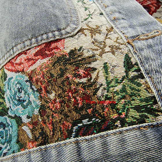 Kvinders Denimjakke med Blomsterdesign 7