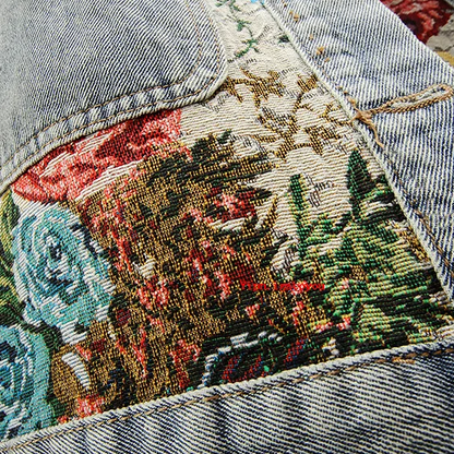 Kvinders Denimjakke med Blomsterdesign 7