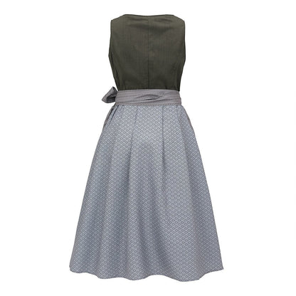 Kvinders Dirndl Kjole med Forklæde Traditionelt Design 100% Bomuld 2