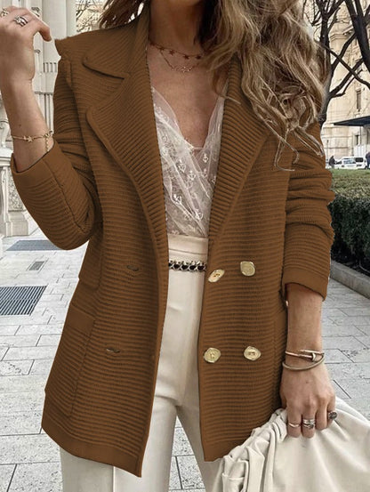 Kvinders Dobbeltradet Blazer Med Klassisk Revers 5