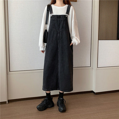 Kvinders Dungaree Kjole med Frontlomme 5