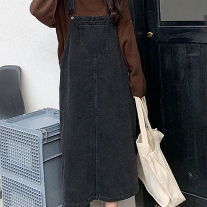Kvinders Dungaree Kjole med Frontlomme 6