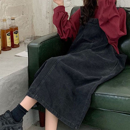 Kvinders Dungaree Kjole med Frontlomme 8