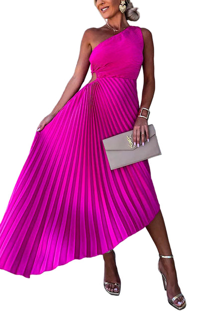 Kvinders Festkjole med One Shoulder Cut Out 0