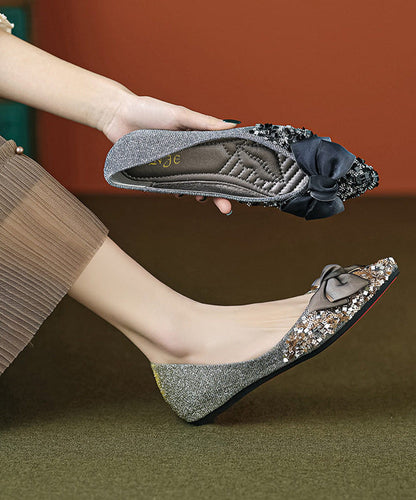 Kvinders Flade Sko med Sløjfe og Zirkon 2