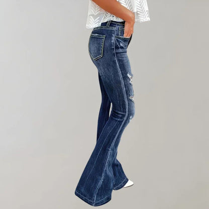 Kvinders Flared Jeans Rippede 1